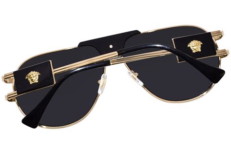 versace ve2252 100287|Versace VE2252 100287 Sunglasses Gold/Black/Dark Grey Pilot .